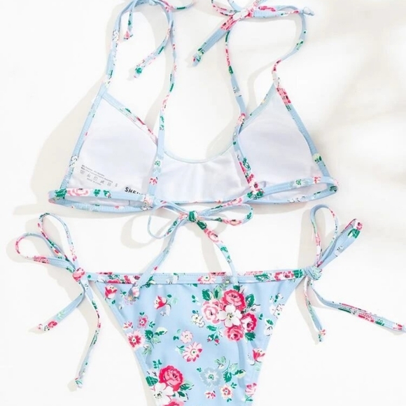 FLORAL PRINT STRING BIKINI SET BY SHEIN SIZE XL (US 12/14) - Picture 3 of 5